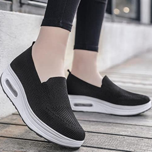 Women’s Orthopedic Sneakers, Mesh Up Stretch Platform Sneakers, Comfortable Casual Fashion Sneaker Walking Shoes