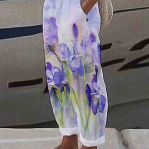 Casual Floral Loose Pants