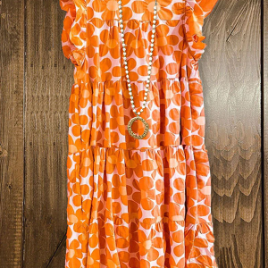 Cute Floral Print Ruffled Dress